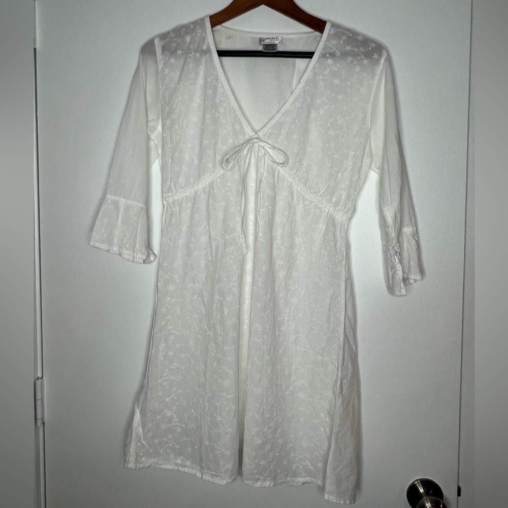 Women cotton white dress size M